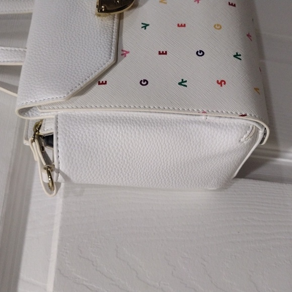 Samantha Vega White Leather 2 Ways Handbag Shoulder Bag Removable face - Picture 6 of 16